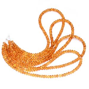 Topacio imperial AAA+ de 5 mm, cuentas redondas lisas, topacio imperial natural dorado, piedra preciosa, cuentas talladas a mano para joyería - Product Image 4