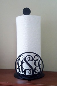 Black Metal <b>Paper</b> <b>Towel</b> <b>Holder</b> Freestanding Countertop Kitchen Tissue Roll Stand Spring Arm - Product Image 3