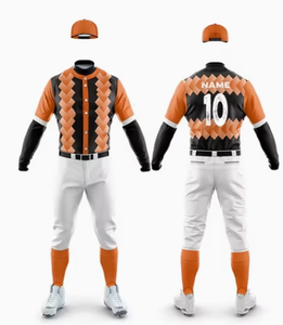 Ensemble uniforme de baseball pour hommes, maillot à manches longues 100 % polyester, impression par sublimation, évacuation de l'humidité, coupe classique, toutes saisons - Product Image 5