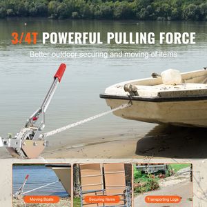 Verricello a Cricchetto per Impieghi Gravosi da 3/4 Tonnellate (1.653 Libbre) con Cavo da 100 Piedi e Diametro di 0,6 Pollici Argano con 2 Ganci, Capacità di Trazione 1.653 Libbre, Categoria Argani - Product Image 1