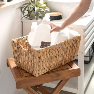 Top Selling Natural Water Hyacinth Handmade Storage <b>Basket</b> Handcrafted in Vietnam Wholesale <b>Basket</b> Manufacturer for Bathroom Use - Product Image 1