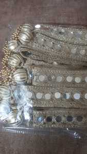 Guirnalda de bienvenida para boda india con espejos, Baraat Swagat Milni Mala Haar Patka, para padrinos de boda y damas de honor, ecológica - Product Image 3