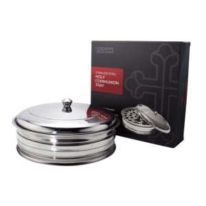 PREMIUM STAINLESS STEEL HOLY COMMUNION SINGLE TRAY SET FORTY CUP CAPACITY WITH STABLE RING ELEGANT <b>MIRROR</b> FINISH CHURCH SUPPLY - Product Image 6