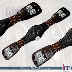 HM GLOBAL - Cincha de Doma HMG-G-0128 Hecha de Cuero Suave con Acolchado de Neopreno de 6 Capas, Elástica, Ajustable, Tamaño 20-32 Pulgadas, para Uso Ecuestre - Product Image 3