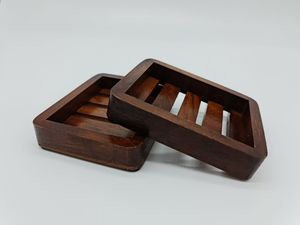 Eco-Friendly Rectangular Wooden Soap Dishes - Product Image 2