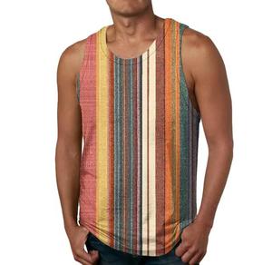 CANBELLO SPORTS <b>Men's</b> Solid Sleeveless Tank Top O-Neck Knitted <b>Stretchy</b> Breathable Casual Fit 100% Polyester Sublimation Print - Product Image 5
