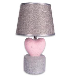 Modern Heart Shape Ceramic Table Lamp with Beige Fabric Drum Shade Warm White Light for Bedroom <b>Decorative</b> <b>Lighting</b> - Product Image 2