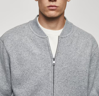 Blouson Bomber en Laine pour Homme de Haute Qualité, Fabrication OEM Personnalisée, Élégant, Respirant, Grande Taille, Vêtement d'Hiver, Tricoté