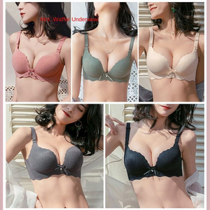 Soutien-gorge sexy sans couture en dentelle florale 100 % nylon pour jeunes filles, à effet push-up, réglable, sans armatures, anti-affaissement, fin, 2 pièces - Product Image 4