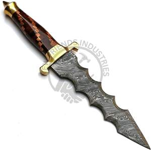 New Edition Custom Handmade Damascus Steel Outdoor <b>Hunting</b> Knife Olive Rosewood Handle Survival Camping Fixed Blade Dogger Knife - Product Image 1