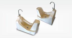 Terrazzo Muslim Wudhu Pedestal <b>Sink</b> <b>for</b> Prayer Preparation 1st Quality Modern Design Eco-Friendly Oval Basin <b>Drainer</b> Included - Product Image 3