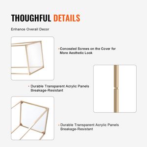 Set di 10 Supporti per Fiori da Matrimonio Rettangolari Dorati Alti 80 cm, Colonna in Metallo con Laminato Acrilico, Centrotavola Geometrico per Tavolo - Product Image 4