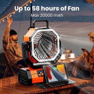 Power Bank Ricaricabile da 20000mAh con Ventilatore Portatile e Indossabile per Campeggio, Rotazione a 270 Gradi - Product Image 5