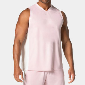 Side Cut Off Design Sleeveless Muscle Fit Custom Color Anti-Shrink <b>Longline</b> Curved Hem Tank <b>Top</b> Streetwear Outdoor Fashion - Product Image 5