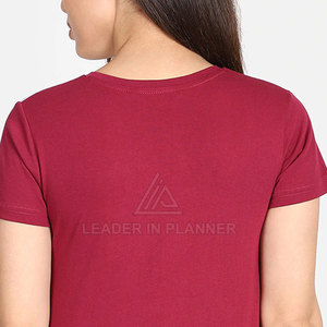 เสื้อยืดคอกลมแขนสั้นผู้หญิงสำหรับฤดูร้อน สไตล์ลำลอง ขายดี รับสกรีนโลโก้และออกแบบได้ ผลิตจากผ้าฝ้าย 100% แห้งเร็ว ระบายอากาศได้ดี - Product Image 6