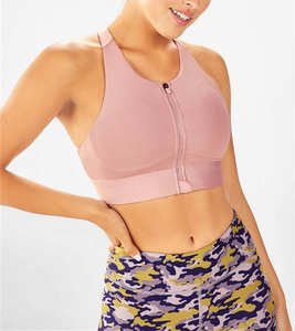 Soutien-gorge de sport sans couture à fermeture éclair et dos croisé, côtelé, à maintien élevé, grande taille, faible MOQ, pour filles BY BS Yoga Bra 2026 - Product Image 5