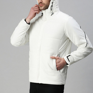 Cheap Price <b>Light</b> Weight Comfortable Full Sleeves Two Pocket Customized Logo Printing <b>Men</b> White Puffer <b>Jacket</b> - Product Image 3