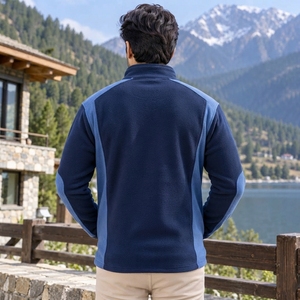 Men Puller <b>Fleece</b> <b>Zipper</b> Jacket Crafted From Midweight <b>Fleece</b> Textile Comfortable Layering Fit High Neck Design Secure <b>Zipper</b> - Product Image 2