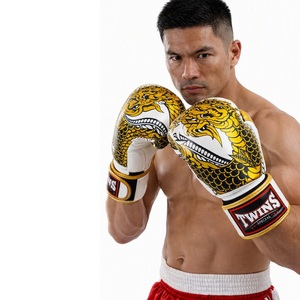 Gants de boxe professionnels légers en cuir avec fermeture auto-agrippante pour sangle de poignet, personnalisables, pour boxe et arts martiaux - Product Image 1