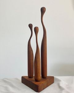 Sculpture en bois minimaliste, figurine décorative élégante en bois pour la décoration intérieure scandinave, bureau, hôtel, présentoir - Product Image 5