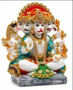 Ganesha Panchmukhi en résine, fait main, décoration de table traditionnelle pour Diwali, figurine religieuse artistique pour la maison - Product Image 5