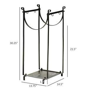 Scaffale per legna da ardere con attrezzi per camino, porta legna da ardere per interni esterni, fondo piatto con 2 livelli per camino, stufa a legna, focolare o - Product Image 2