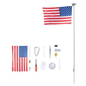 Kit de mât de drapeau sectionnel robuste de 20 pieds avec 136 LED solaires, mât de drapeau extérieur en aluminium pour maison et jardin - Product Image 1