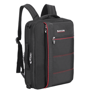 <b>Leather</b> Strap Shockproof <b>Laptop</b> Compartment Zipper SAKOS Versatile Unisex Striped Waterproof School <b>Backpack</b> 20L Detachable - Product Image 1