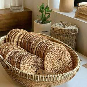 Assiette de présentation en rotin naturel du Vietnam, tressée, pour tables de dîner, service de restaurant, décoration de mariage et repas à domicile - Product Image 3