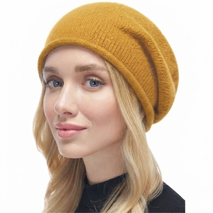 Bonnet en tricot douillet pour femme, style décontracté, idéal pour l'hiver, doux et confortable, parfait pour les activités de plein air - Product Image 1