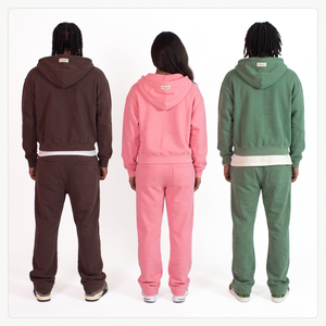 Sweat à capuche zippé en molleton mi-lourd et pantalon de survêtement évasé personnalisés avec logo appliqué - Unisexe, Fabricant OEM - Product Image 4
