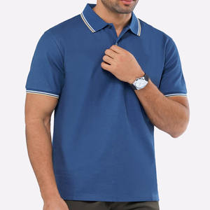 Polo homme à manches courtes, couleur unie, coupe classique, détail de bordure contrastée, 100% coton, col polo, confortable - Product Image 2