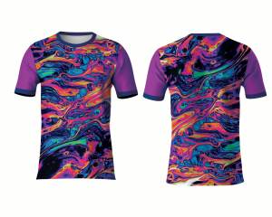 เสื้อยืดแฟชั่นแขนสั้นแบบสบายๆ ผลิตจากผ้าโพลีเอสเตอร์ 100% น้ำหนัก 180 กรัม  ถักทออย่างดี พิมพ์ลายแบบซับลิเมชั่นตามแบบที่ลูกค้าต้องการ เป็นมิตรต่อสิ่งแวดล้อม - Product Image 1