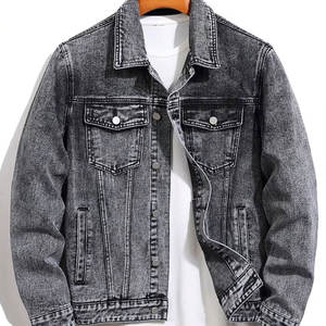 Chaqueta de Mezclilla para Hombre, Ligera, Casual, de Manga Larga, Estilo Urbano, a la Moda - Product Image 1