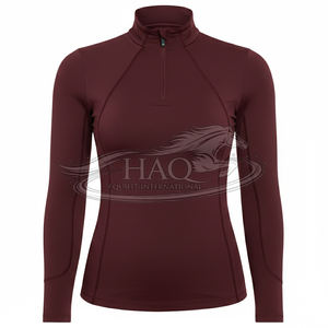 เสื้อขี่ม้าแห้งเร็วสำหรับผู้หญิง เสื้อเบสเลเยอร์แขนยาวตาข่ายระบายอากาศ เสื้อขี่ม้าแบบสั่งทำพิเศษ - Product Image 1