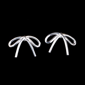 Wholesale Solid 925 <b>Sterling</b> <b>Silver</b> Polished Ribbon Bow <b>Stud</b> <b>Earrings</b> Memoria Jewels - Product Image 6