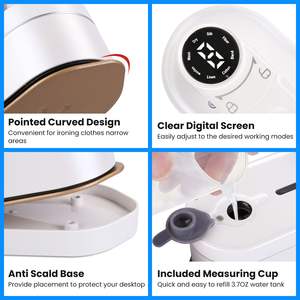 Vaporizador de Ropa Portátil de 1200W con Modos de Planchado en Seco y Húmedo, Mango Giratorio de 180 Grados y Calentamiento Rápido en 10 Segundos - Product Image 5