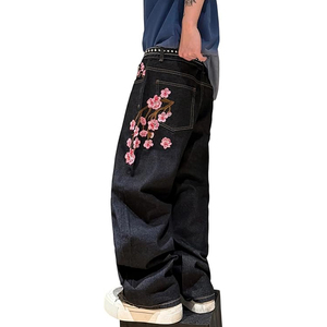 Pantalones Vaqueros Anchos de Mezclilla para Hombre, Estilo Casual, Holgados, Estilo Urbano, Vintage, Negros - Product Image 2