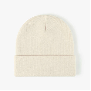 Gorro de Punto Gris Unisex ODM OEM, 100% Acrílico, Color Sólido, Gorro Casual de Invierno para Adultos, 56-58CM - Product Image 4