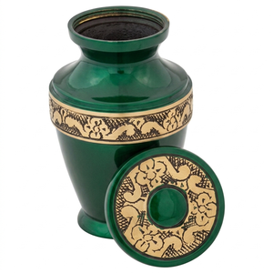 Urnas de Cremación para Adultos de Latón con Acabado en Color Negro, Duraderas, Doradas con Bandas Grabadas, Capacidad de 200 Pulgadas Cúbicas, Diseño Personalizable - Product Image 4