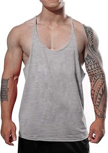 Débardeur de sport décontracté pour homme, 100% coton, col rond, respirant, sans coutures, couleurs vives, avec options multi-positions, logo avant, 120g - Product Image 2