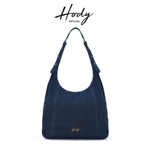 กระเป๋าสะพายไหล่ผู้หญิง Hody Denim สายเดี่ยว เปิดด้านบน สไตล์มินิมอล ใช้ได้ทุกฤดู ใช้ได้ทุกวัน ซับในผ้าซาติน ปิดด้วยซิป ขนาด 12 นิ้ว - Product Image 1