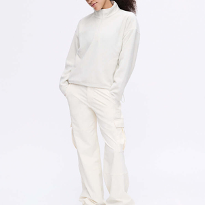Sweat-shirt décontracté zippé pour femme, coupe ample, coupe-vent, chaud et respirant, idéal pour le sport et la course à pied, collection automne-hiver - Product Image 4