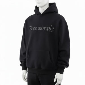 Sudadera con Capucha Negra para Hombre, Sudadera con Capucha y Logotipo Bordado Personalizado, Sudadera Holgada Informal de Estilo Urbano - Product Image 6