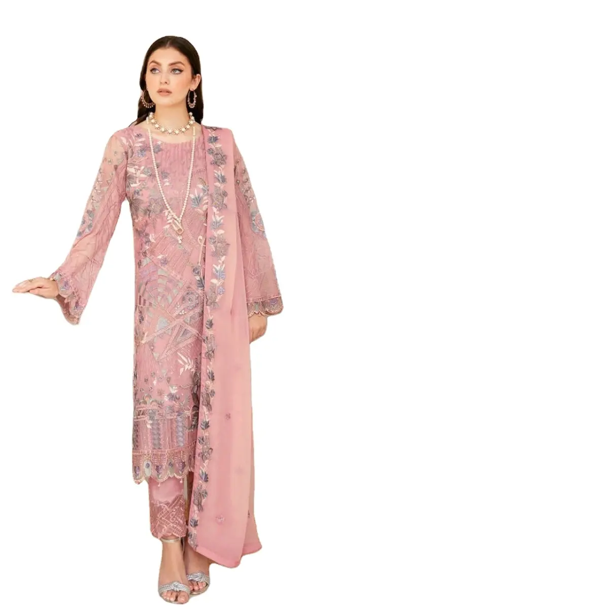 בגדים פקיסטניים סלוואר קמייז נשים לבישה אתנית נשים לובשות
