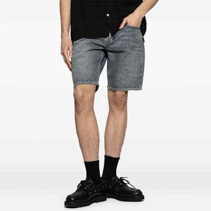 Shorts en jean pour homme, coupe droite, taille mi-haute, en coton délavé, décontracté, pour l'été - Product Image 3