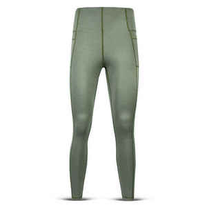 Leggings Largos de Cintura Alta para Mujer, Color Verde Sólido, Tejido Elástico de Nailon y Spandex, Transpirables, Cómodos, Casuales, para Todas las Temporadas - Product Image 6