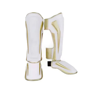 Protector de Espinilla de Boxeo Unisex Rojo y Blanco, Cuero PU Ecológico, Cintura Alta, Resistente al Desgaste, para Entrenamiento de Artes Marciales, 1 cm - Product Image 3
