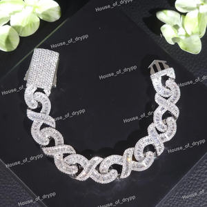 Elegante Brazalete Cubano con Diamantes de Moissanita y Cierre de Caja en Plata de Ley 925 con Baño de Rodio, Estilo Hip Hop de Lujo Unisex - Product Image 2