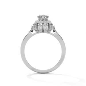 Anillo de compromiso con diamante redondo de 0.50 quilates de peso total en oro rosa de 14k, oro amarillo o oro blanco - Product Image 5